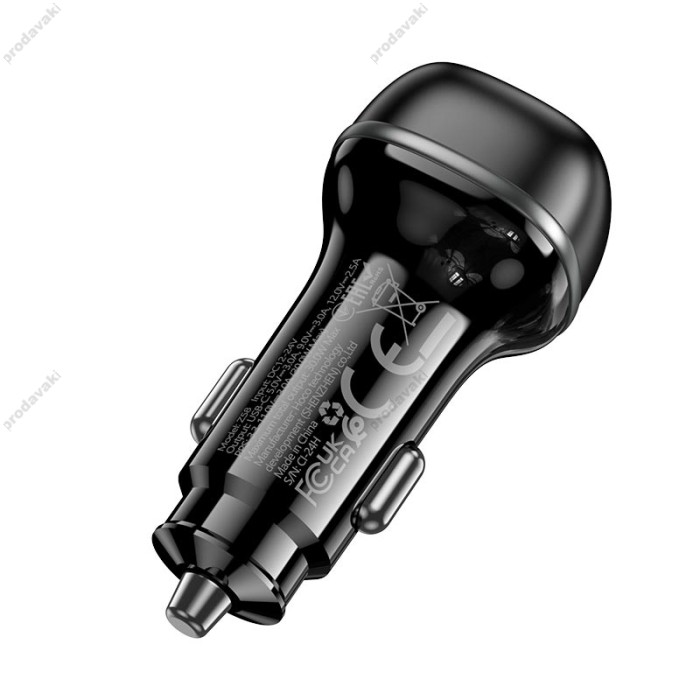 Автомобільний зарядний пристрій Hoco Z58 Rank single port Car charger 30W Black