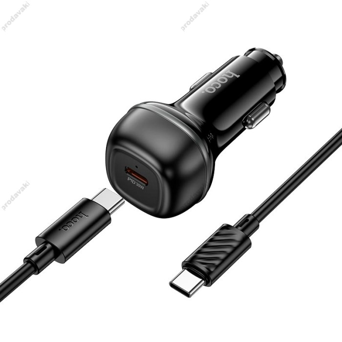 Автомобільний зарядний пристрій Hoco Z58 rank single port Car charger Type-C cable 30W Black