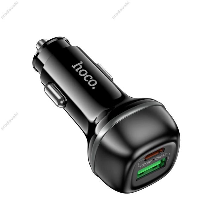 Автомобільний зарядний пристрій Hoco Z58A Rank dual port Car charger 48W Black