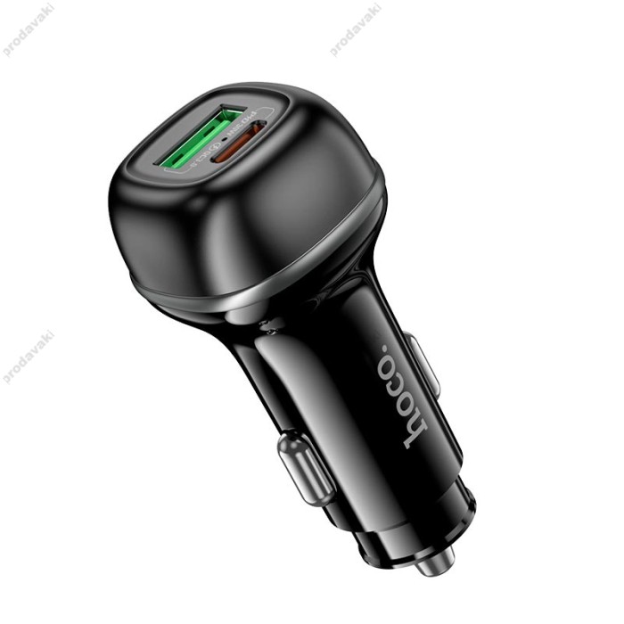 Автомобільний зарядний пристрій Hoco Z58A Rank dual port Car charger 48W Black