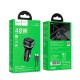 Автомобільний зарядний пристрій Hoco Z58A Rank dual port Car charger Type-C cable 48W Black