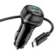 Автомобільний зарядний пристрій Hoco Z58A Rank dual port Car charger Type-C cable 48W Black