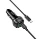 Автомобільний зарядний пристрій Hoco Z58A Rank dual port Car charger Type-C cable 48W Black