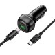 Автомобільний зарядний пристрій Hoco Z58A Rank dual port Car charger Type-C cable 48W Black