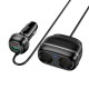 Автомобільний зарядний пристрій розгалужувач Hoco Z59 Rank dual port Car charger 240W PD30W Black