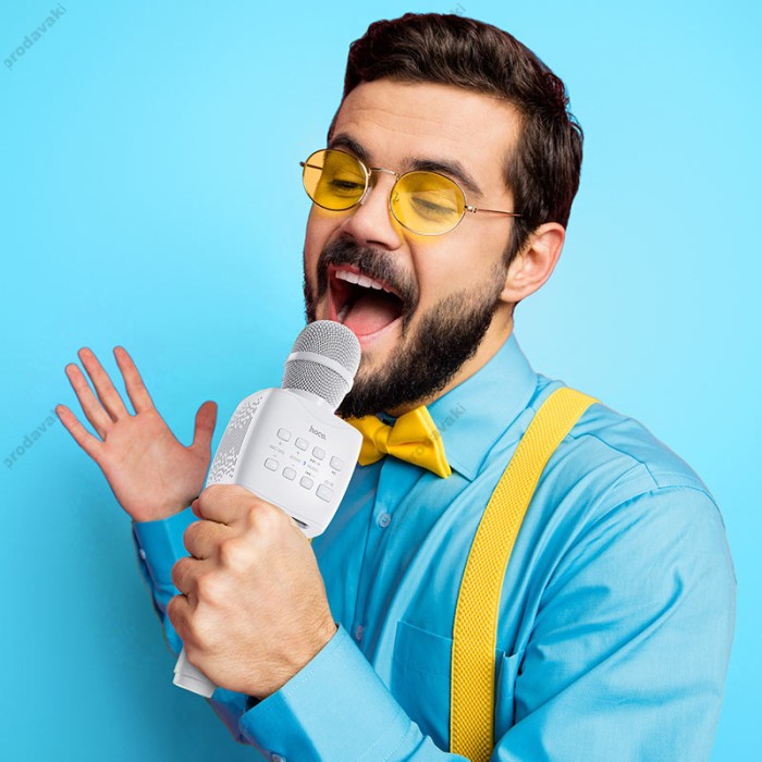 Портативна колонка-мікрофон HOCO BK5 Cantando karaoke microphone BT 5.0 Blue