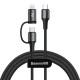 Кабель BASEUS Combo twins 2 in 1 Cable Type-C to Type-c / Lightning 1M 60W (20V 3A) + 18W (9V 2A) (CATLYW-H01)