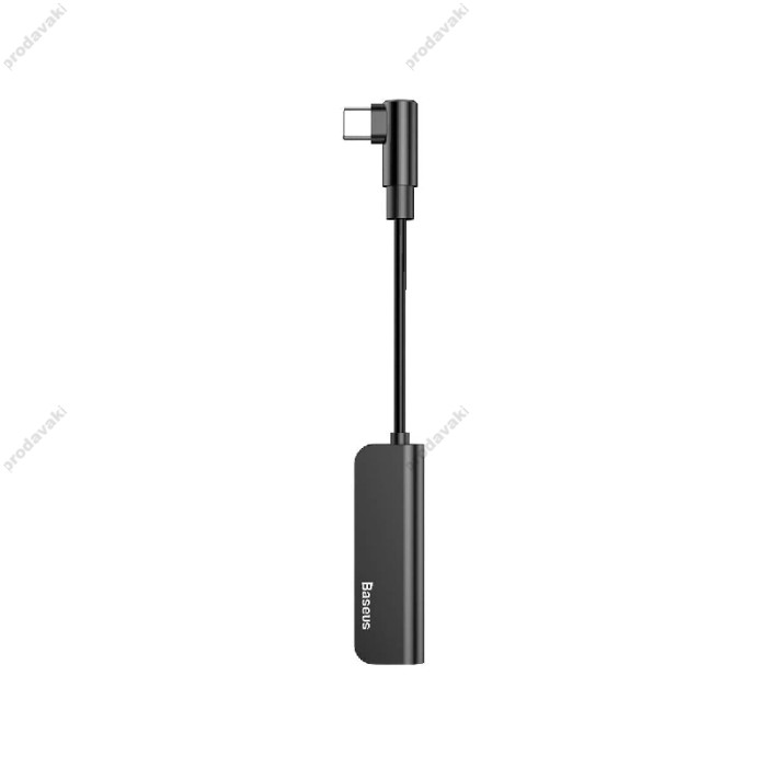 Перехідник BASEUS L53 Type-C to 3,5 mm Aux Macbook support PD 18W black CATL53-01