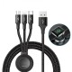 Кабель BASEUS Combo Micro USB / Lightning / Type-C / Apple Watch Star Ring Series 1.2M 3.5A grey CA1T4-I0G