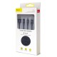 Кабель BASEUS Combo Micro USB / Lightning / Type-C / Apple Watch Star Ring Series 1.2M 3.5A grey CA1T4-I0G
