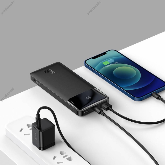 Повербанк портативний акумулятор Power bank Baseus Bipow Digital 15W 10000 mAh Black PPBD050001