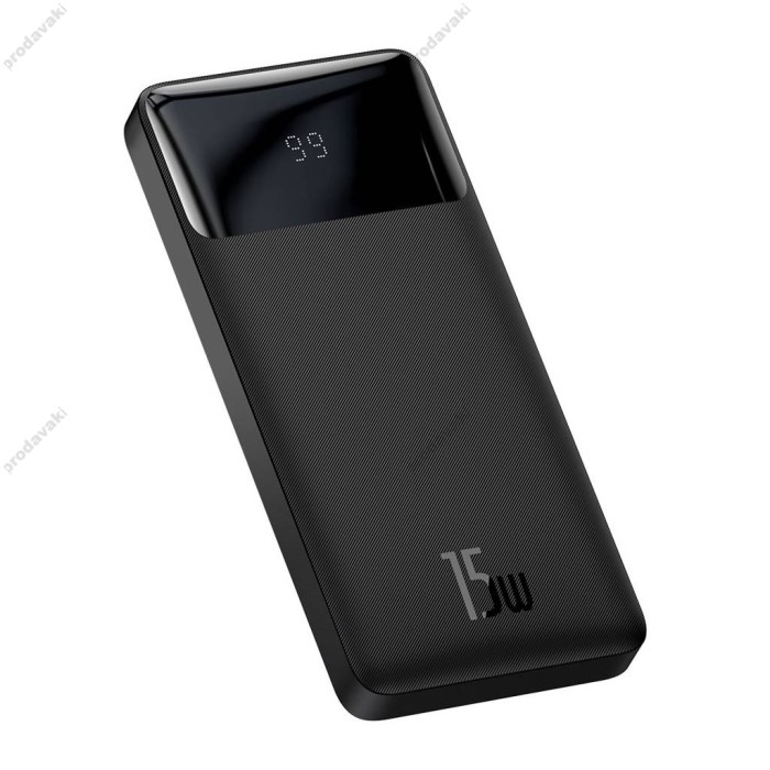 Повербанк портативний акумулятор Power bank Baseus Bipow Digital 15W 10000 mAh Black PPBD050001
