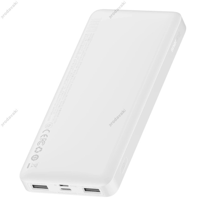 Повербанк портативний акумулятор Power Bank Baseus Bipow Digital 15W 10000 mAh White PPBD050002