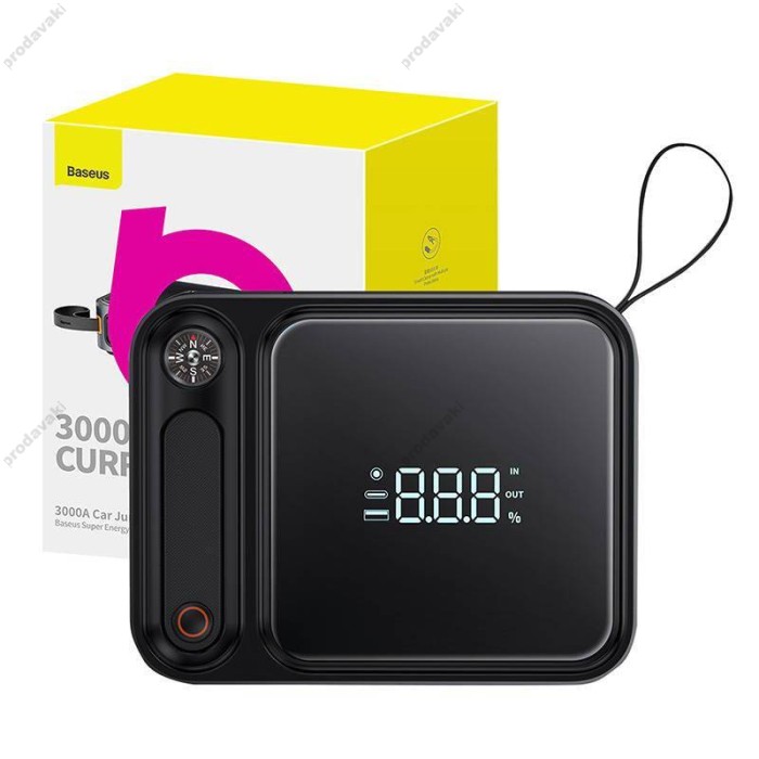 Пусковий зарядний пристрій бустер Baseus Super Energy Ultra Jump Starter піковий 3000A 26800 mAh Black C00251400111-00
