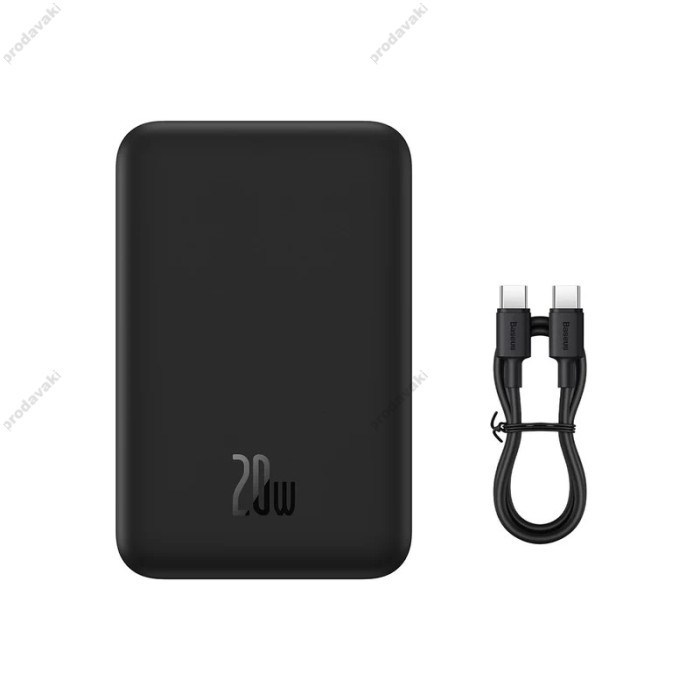 Повербанк портативний акумулятор Power bank Baseus Magnetic Mini Wireless 20W 20000 mAh Black PPCX150001
