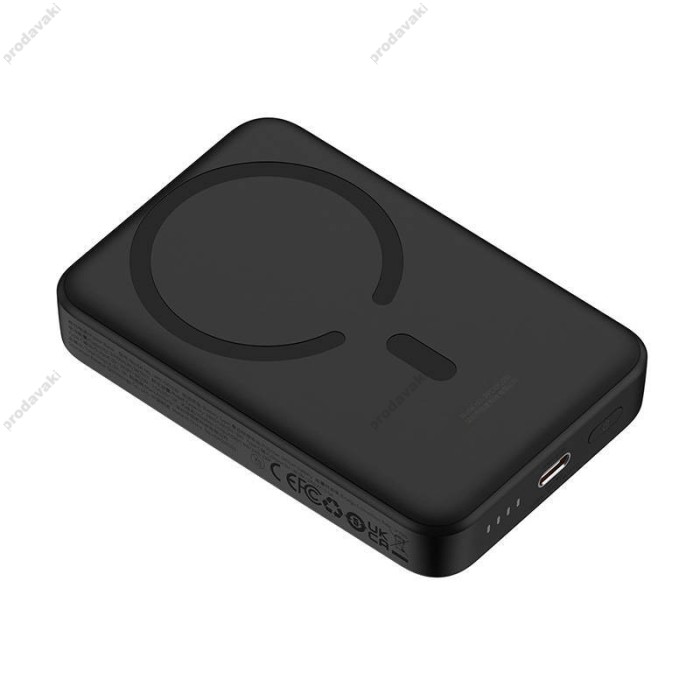 Повербанк портативний акумулятор Power bank Baseus Magnetic Mini MagSafe магнітний 10000mAh 30W Black PPCX110201