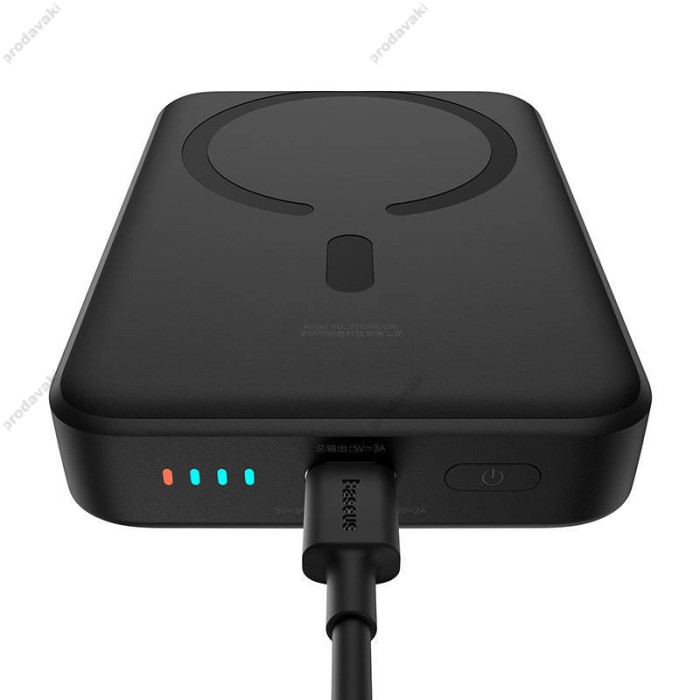 Повербанк портативний акумулятор Power bank Baseus Magnetic Mini MagSafe магнітний 10000mAh 30W Black PPCX110201
