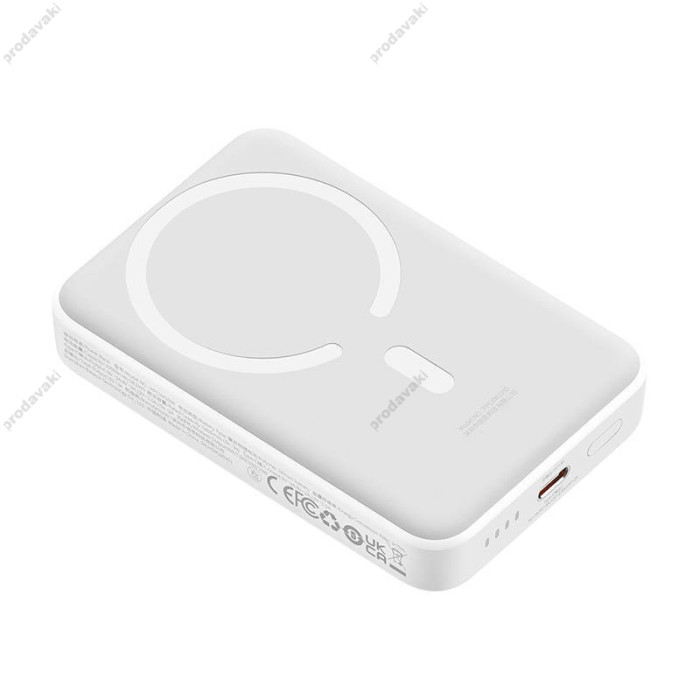 Повербанк портативний акумулятор Power bank Baseus Magnetic Mini MagSafe магнітний 10000mAh 30W White PPCX110202