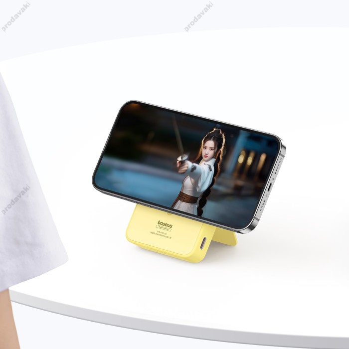 Повербанк портативний акумулятор Power bank Baseus MagPro Magnetic MagSafe магнітний 20W 5000 mAh Yellow P10064101Y23-00