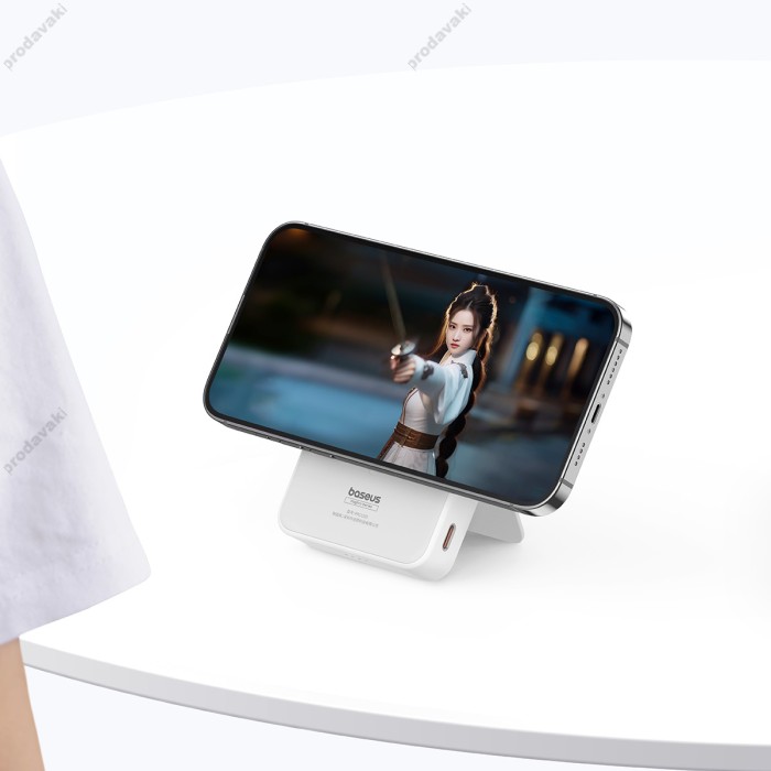 Повербанк портативний акумулятор Power bank Baseus MagPro Magnetic MagSafe магнітний 20W 5000 mAh White P10064101223-00