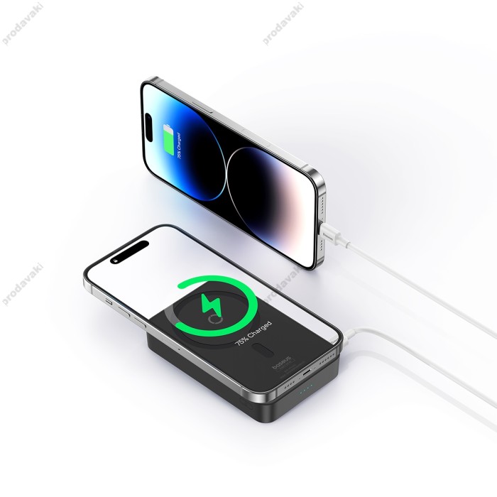 Повербанк портативний акумулятор Power bank Baseus MagPro Magnetic MagSafe магнітний 20W 5000 mAh White P10064101223-00