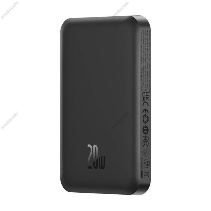 Повербанк портативний акумулятор Power bank Baseus Magnetic Mini Wireless MagSafe магнітний  20W 5000 mAh Black P10022107113-00