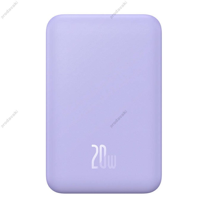 Повербанк портативний акумулятор Power bank Baseus Magnetic Mini Wireless MagSafe магнітний 20W 5000 mAh Purple P10022107513-00