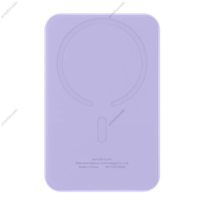 Повербанк портативний акумулятор Power bank Baseus Magnetic Mini Wireless MagSafe магнітний 20W 5000 mAh Purple P10022107513-00