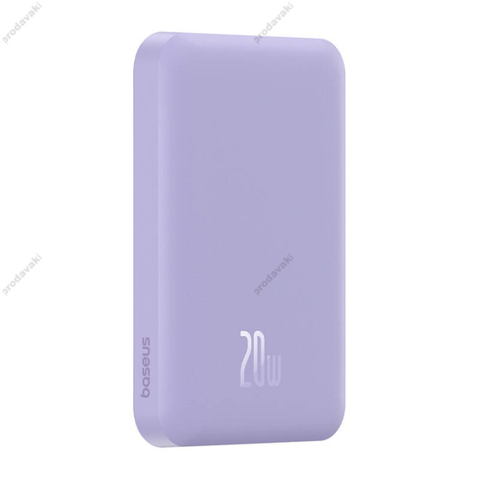 Повербанк портативний акумулятор Power bank Baseus Magnetic Mini Wireless MagSafe магнітний 20W 5000 mAh Purple P10022107513-00