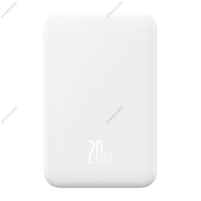 Повербанк портативний акумулятор Power bank Baseus Magnetic Mini Wireless MagSafe магнітний 20W 5000 mAh White P10022107223-00