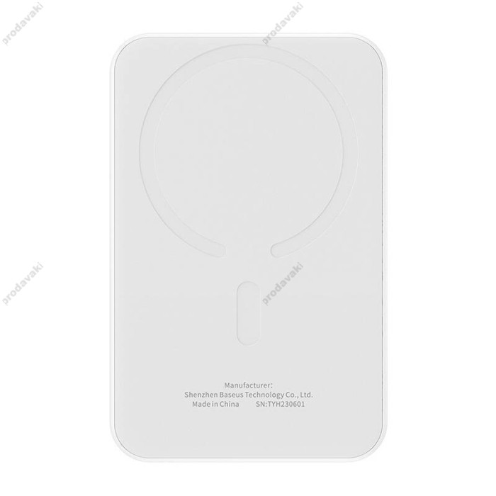 Повербанк портативний акумулятор Power bank Baseus Magnetic Mini Wireless MagSafe магнітний 20W 5000 mAh White P10022107223-00