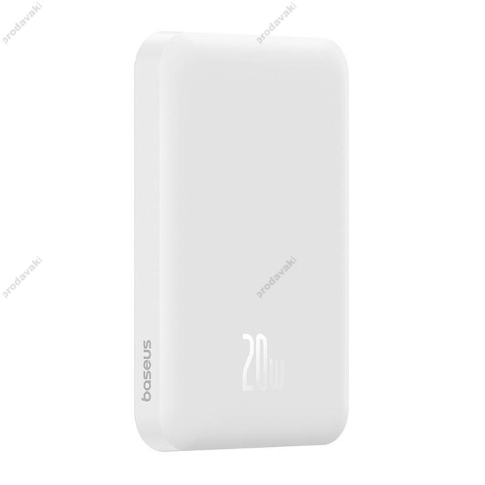 Повербанк портативний акумулятор Power bank Baseus Magnetic Mini Wireless MagSafe магнітний 20W 5000 mAh White P10022107223-00
