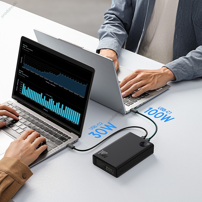 Повербанк портативний акумулятор Power bank Baseus Adaman Digital Display 140W 24000 mAh Black P10021508113-00