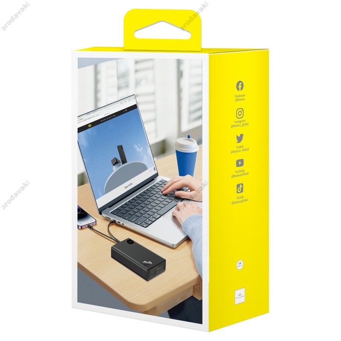 Повербанк портативний акумулятор Power bank Baseus Adaman Digital Display 140W 24000 mAh Black P10021508113-00