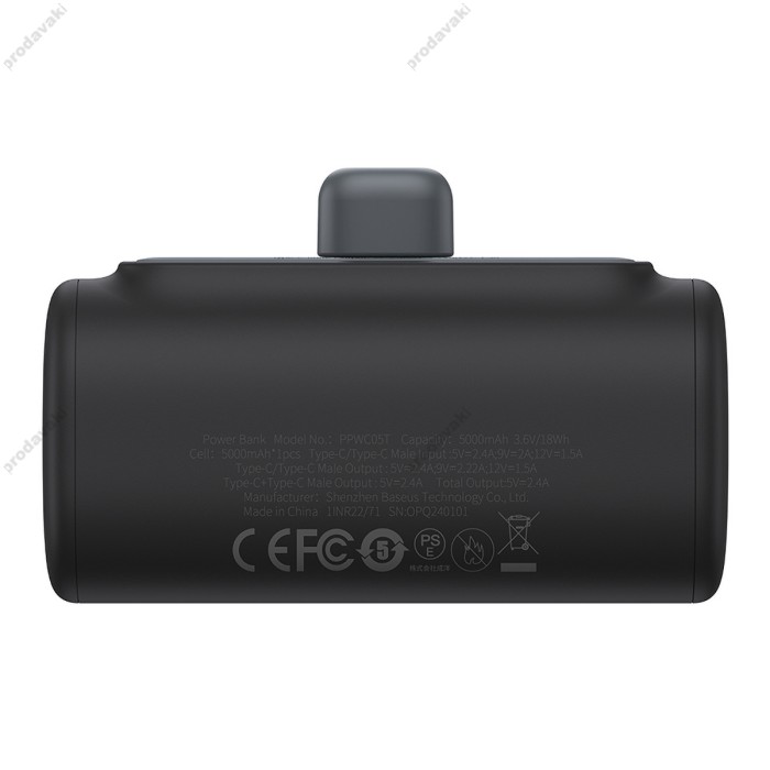Повербанк портативний акумулятор Power bank Baseus Compact Fast Type-C 20W 5000 mAh Black P10068306113-00