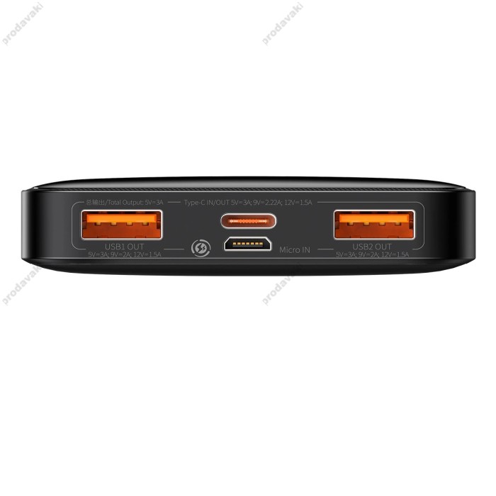 Повербанк портативний акумулятор Power bank Baseus Bipow Digital Display 20W 10000 mAh Black PPBD050301