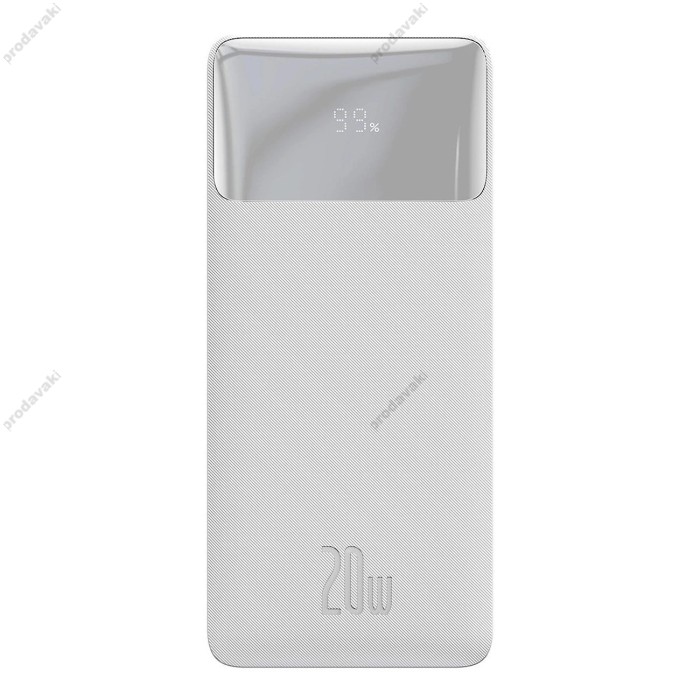 Повербанк портативний акумулятор Power bank Baseus Bipow Digital Display 20W 10000 mAh White PPBD050502