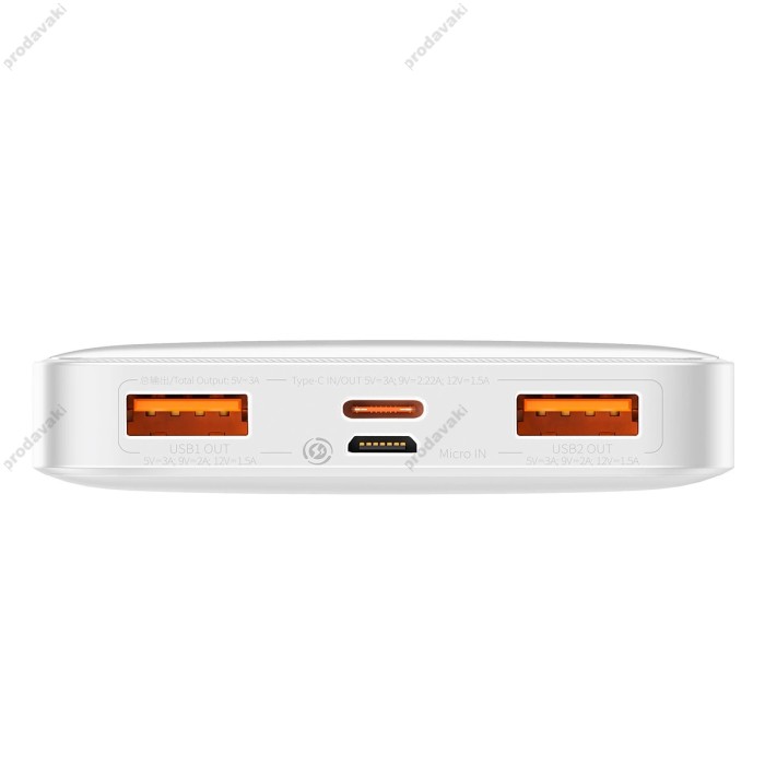 Повербанк портативний акумулятор Power bank Baseus Bipow Digital Display 20W 10000 mAh White PPBD050502