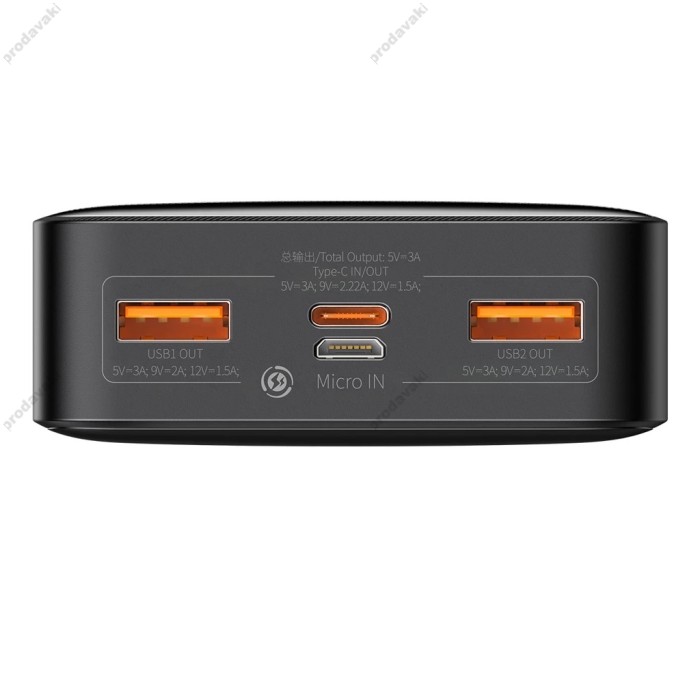 Повербанк портативний акумулятор Power bank Baseus Bipow Digital Display 20W 20000 mAh Black PPBD050501