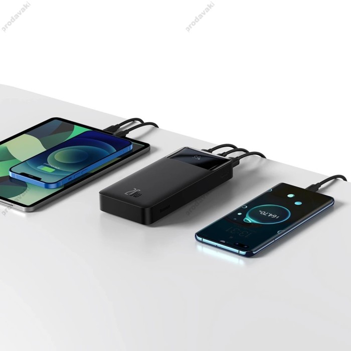 Повербанк портативний акумулятор Power bank Baseus Bipow Digital Display 20W 20000 mAh Black PPBD050501