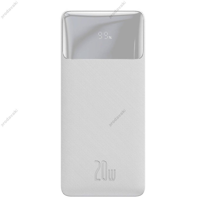 Повербанк портативний акумулятор Power bank Baseus Bipow Digital Display 20W 20000 mAh White PPBD050302