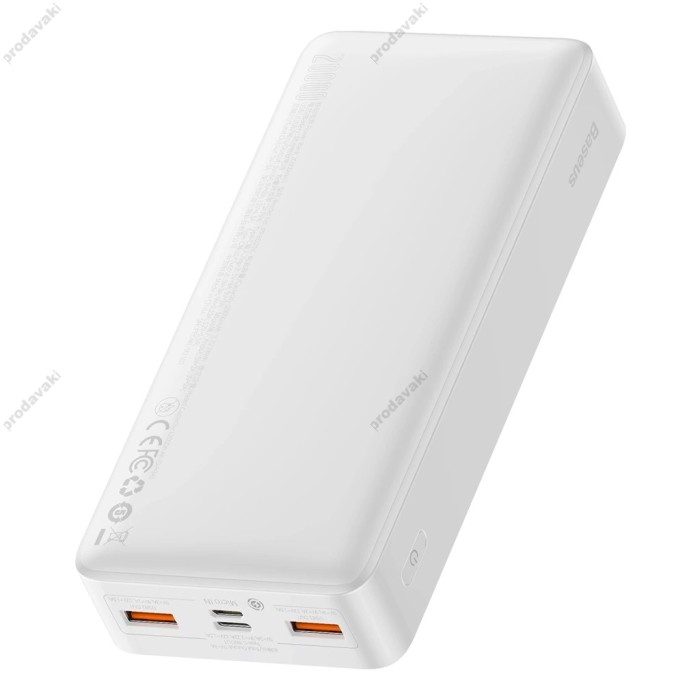 Повербанк портативний акумулятор Power bank Baseus Bipow Digital Display 20W 20000 mAh White PPBD050302