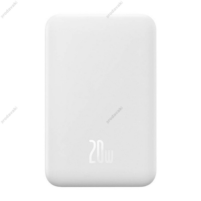 Повербанк портативний акумулятор Power bank Baseus Magnetic Mini Wireless 20W 20000 mAh White PPCX150002