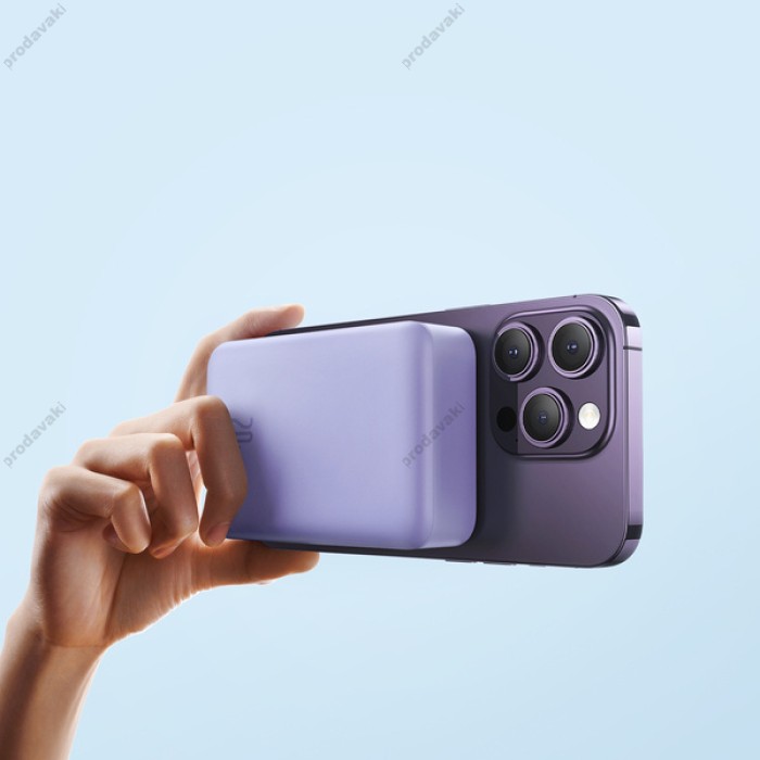 Повербанк портативний акумулятор Power bank Baseus Magnetic Mini Wireless 20W 20000 mAh Purple PPCX150005