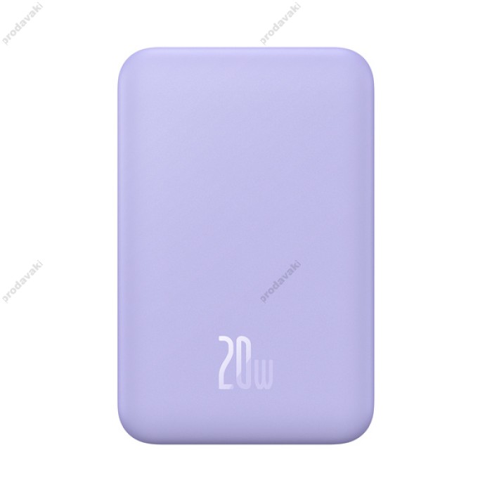 Повербанк портативний акумулятор Power bank Baseus Magnetic Mini Wireless 20W 20000 mAh Purple PPCX150005