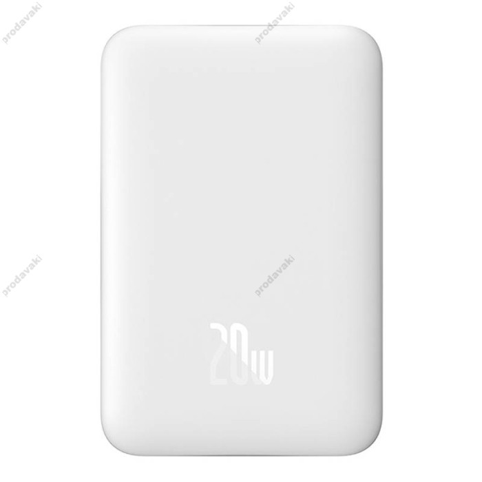 Повербанк портативний акумулятор Power bank Baseus Magnetic Mini MagSafe магнітний 20W 10000 mAh White PPCX070002