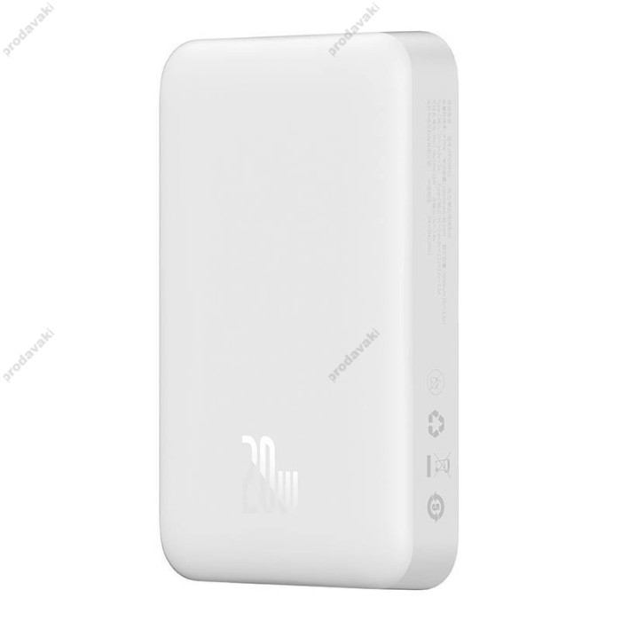 Повербанк портативний акумулятор Power bank Baseus Magnetic Mini MagSafe магнітний 20W 10000 mAh White PPCX070002