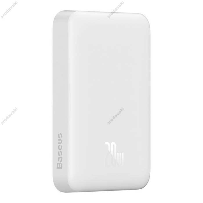 Повербанк портативний акумулятор Power bank Baseus Magnetic Mini MagSafe магнітний 20W 10000 mAh White PPCX070002