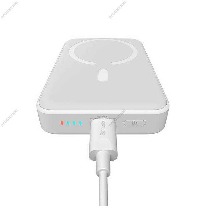 Повербанк портативний акумулятор Power bank Baseus Magnetic Mini MagSafe магнітний 20W 10000 mAh White PPCX070002