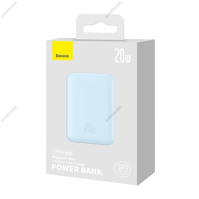 Повербанк портативний акумулятор Power bank Baseus Magnetic Mini MagSafe магнітний 20W 10000 mAh Blue PPCX110103